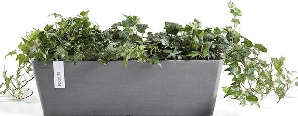 Ecopots plantenbak Bruges grijs 45 x 17 x 17 cm