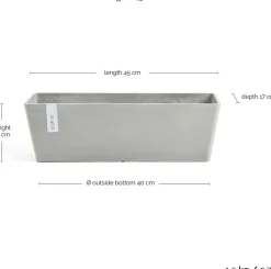 Ecopots plantenbak Bruges wit grijs 45 x 17 x 17 cm