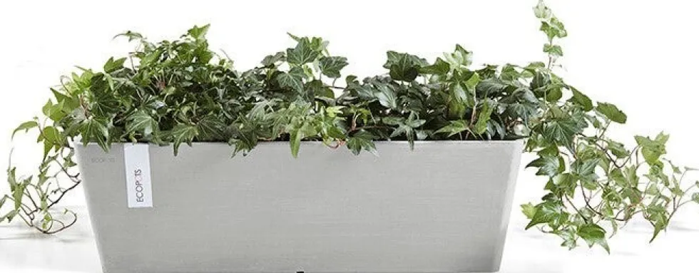 Ecopots plantenbak Bruges wit grijs 45 x 17 x 17 cm