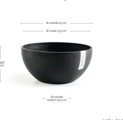 Ecopots plantenschaal Brussels donkergrijs D 25 H 12 cm