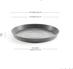 Ecopots plantenschotel Amsterdam grijs D 28,7 H 3 cm