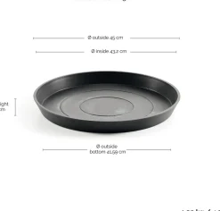 Ecopots plantenschotel Amsterdam donkergrijs D 44,5 H 3,5 cm