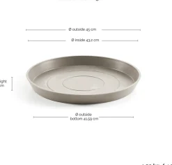 Ecopots plantenschotel Amsterdam taupe D 44,5 H 3,5 cm