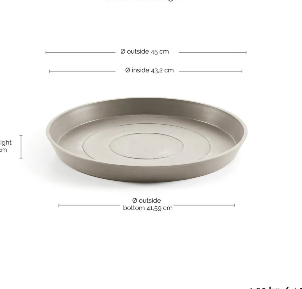 Ecopots plantenschotel Amsterdam taupe D 44,5 H 3,5 cm