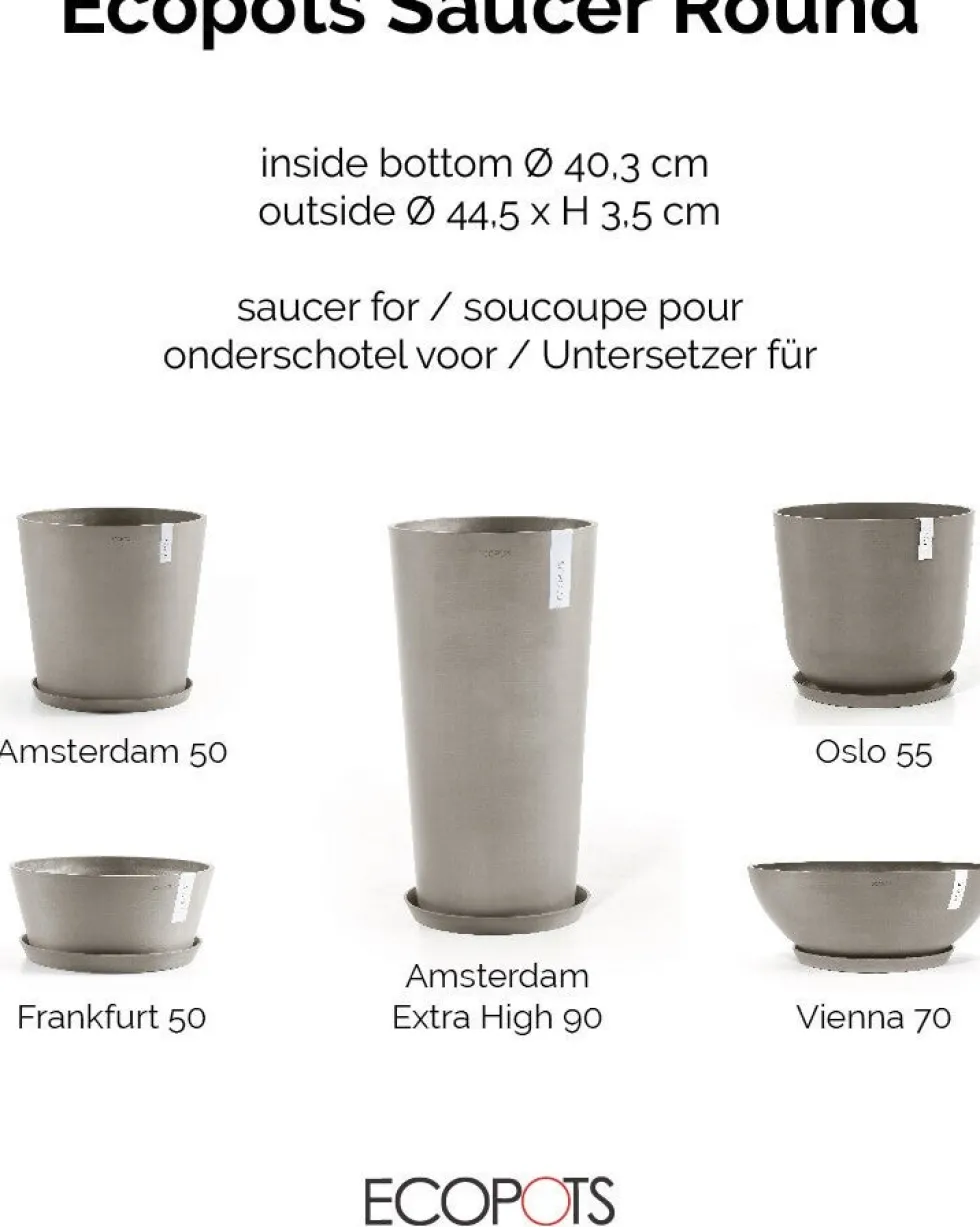 Ecopots plantenschotel Amsterdam taupe D 44,5 H 3,5 cm