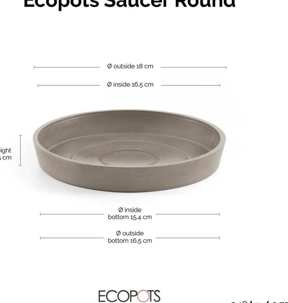 Ecopots plantenschotel Amsterdam taupe D 18 H 2,5 cm
