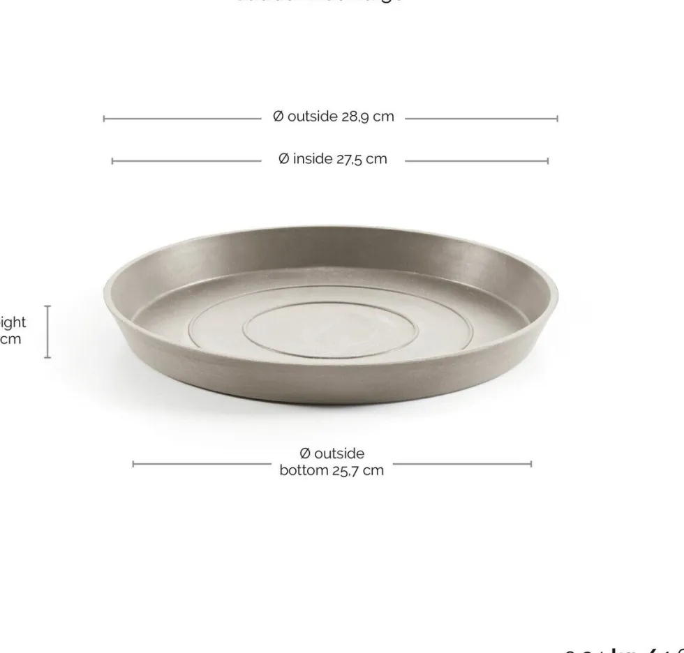 Ecopots plantenschotel Amsterdam taupe D 28,7 H 3 cm