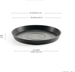 Ecopots plantenschotel Amsterdam donkergrijs D 36,5 H 3,5 cm