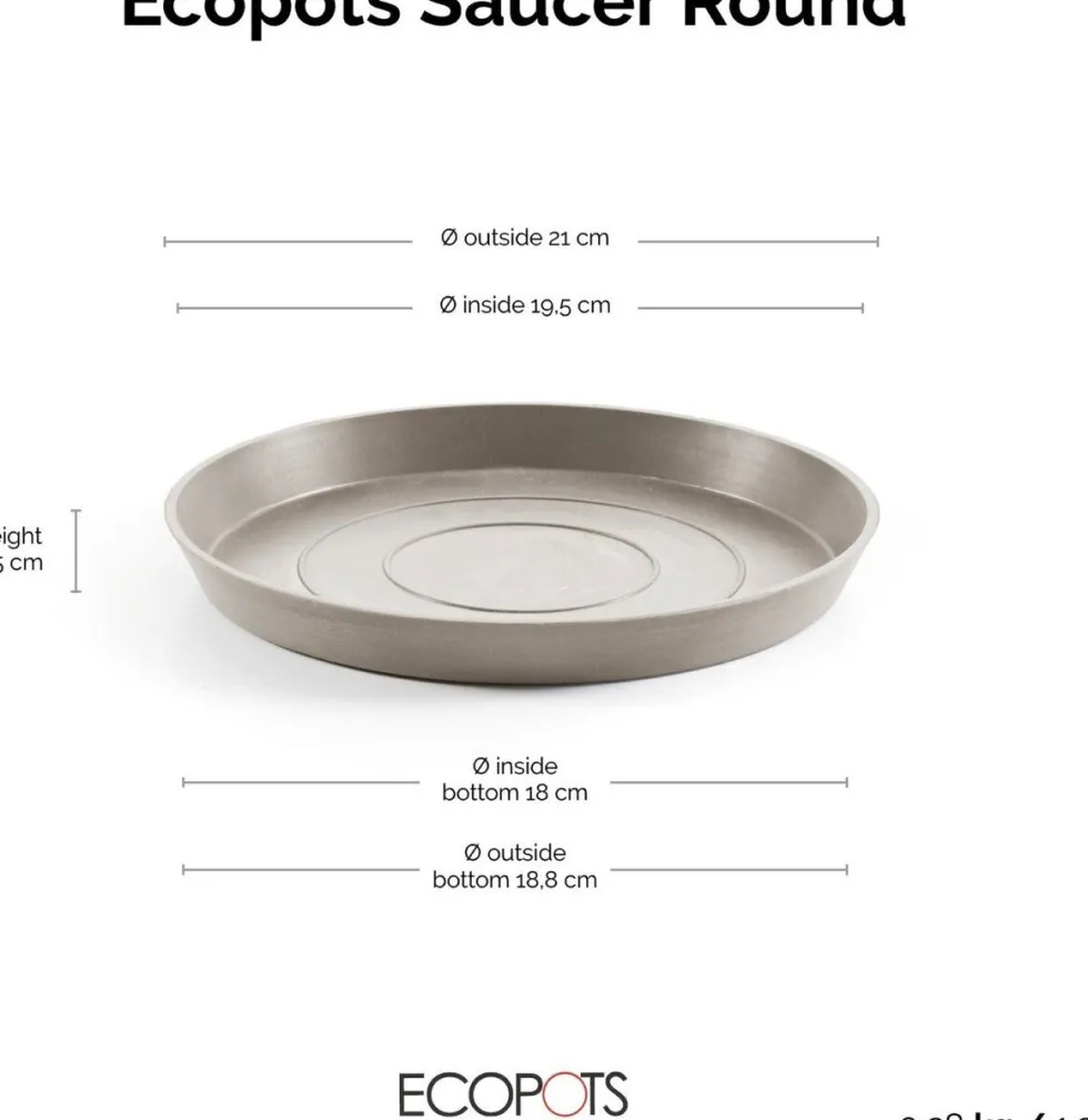 Ecopots plantenschotel Amsterdam taupe D 21 H 2,5 cm