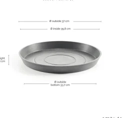 Ecopots plantenschotel Amsterdam grijs D 36,5 H 3,5 cm