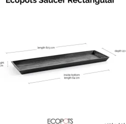 Ecopots plantenschotel Bruges donkergrijs 67,3 x 15,5 x 2,8 cm