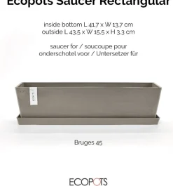 Ecopots plantenschotel Bruges taupe 47,3 x 19,5 x 2,6 cm