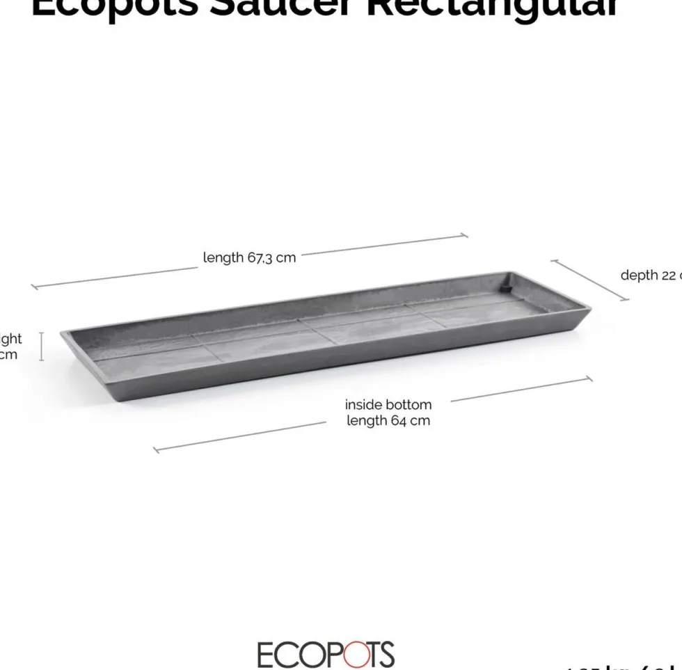 Ecopots plantenschotel Bruges grijs 67,3 x 22,5 x 2,8 cm
