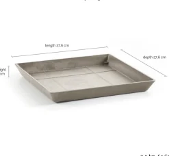 Ecopots plantenschotel Rotterdam taupe 28 x 28 x 3 cm