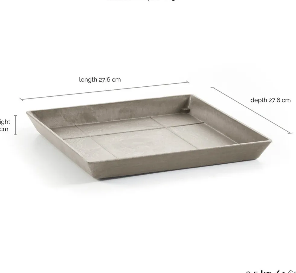 Ecopots plantenschotel Rotterdam taupe 28 x 28 x 3 cm