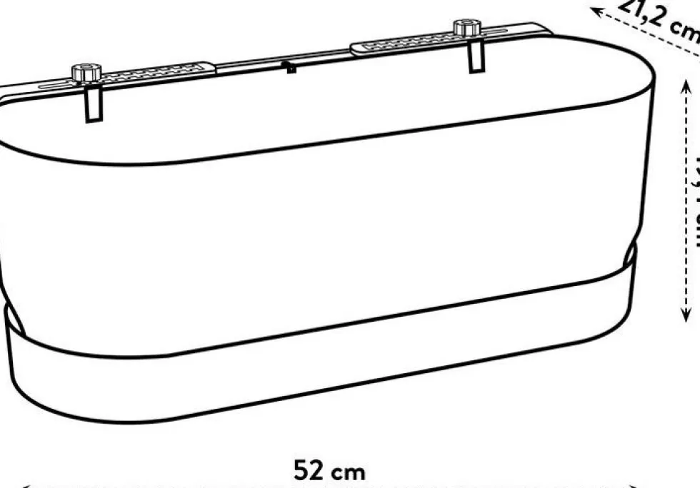 Elho balkonbak met waterreservoir Greenville zwart 52 x 21,2 x 19,4 cm