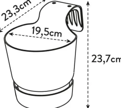 Elho balkonbak met waterreservoir Greenville zwart D 25,1 H 23,7 cm