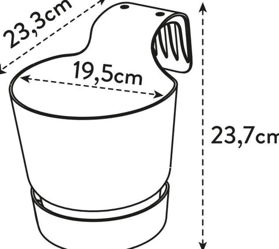 Elho balkonbak met waterreservoir Greenville zwart D 25,1 H 23,7 cm
