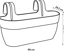 Elho balkonbak Vibia Campana Easy Hanger antraciet 46 x 24,1 x 26,5 cm