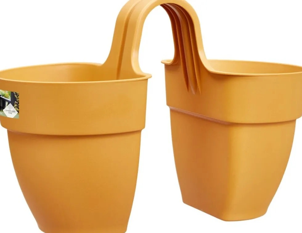 Elho balkonbak Vibia Campana Flower Twin geel 20,5 x 38,4 x 26,5 cm