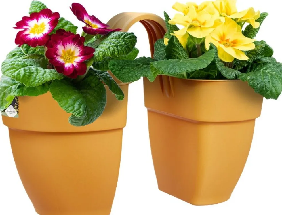 Elho balkonbak Vibia Campana Flower Twin geel 20,5 x 38,4 x 26,5 cm
