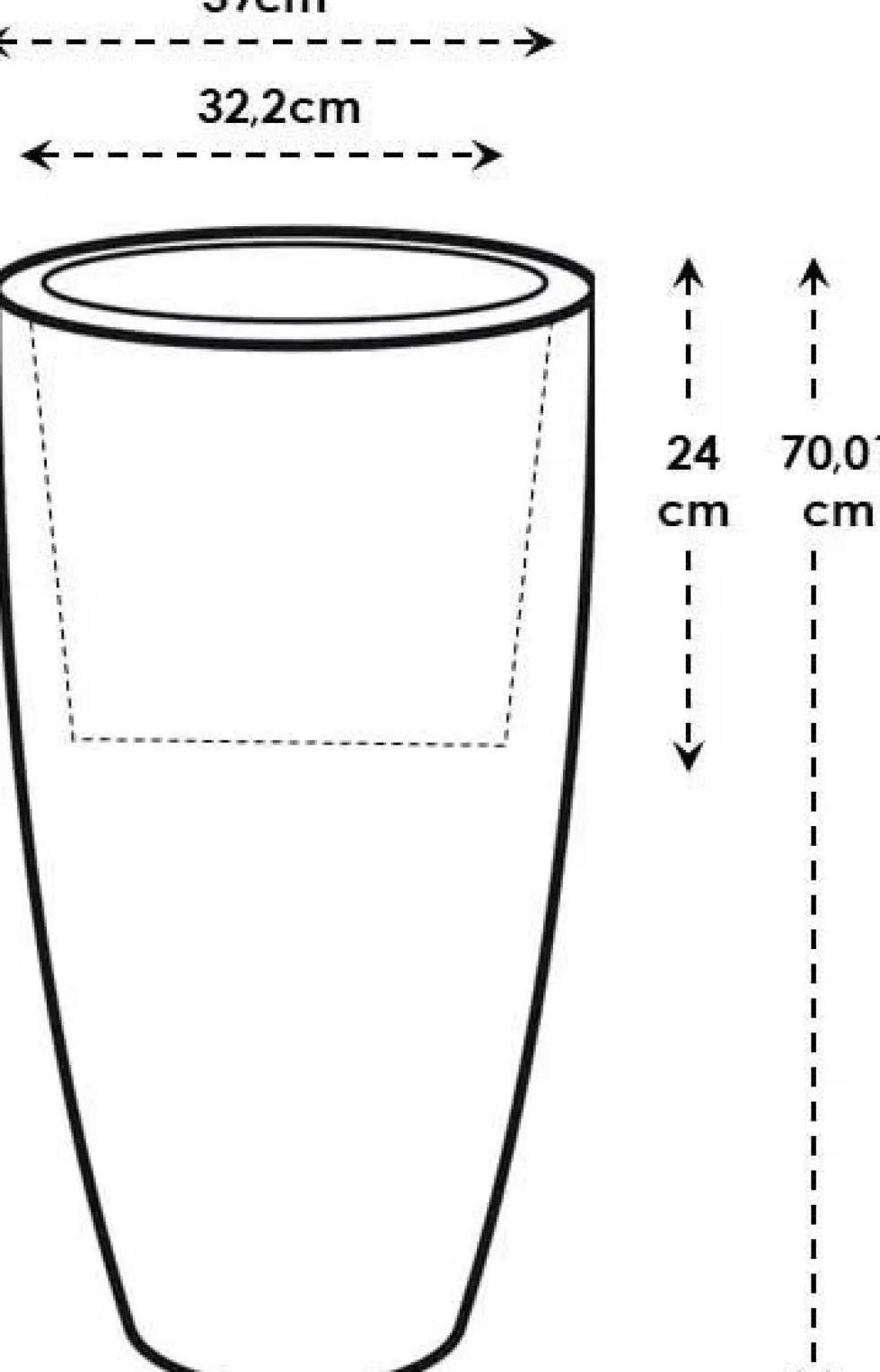 Elho bloempot June Round zwart D 39 H 70 cm