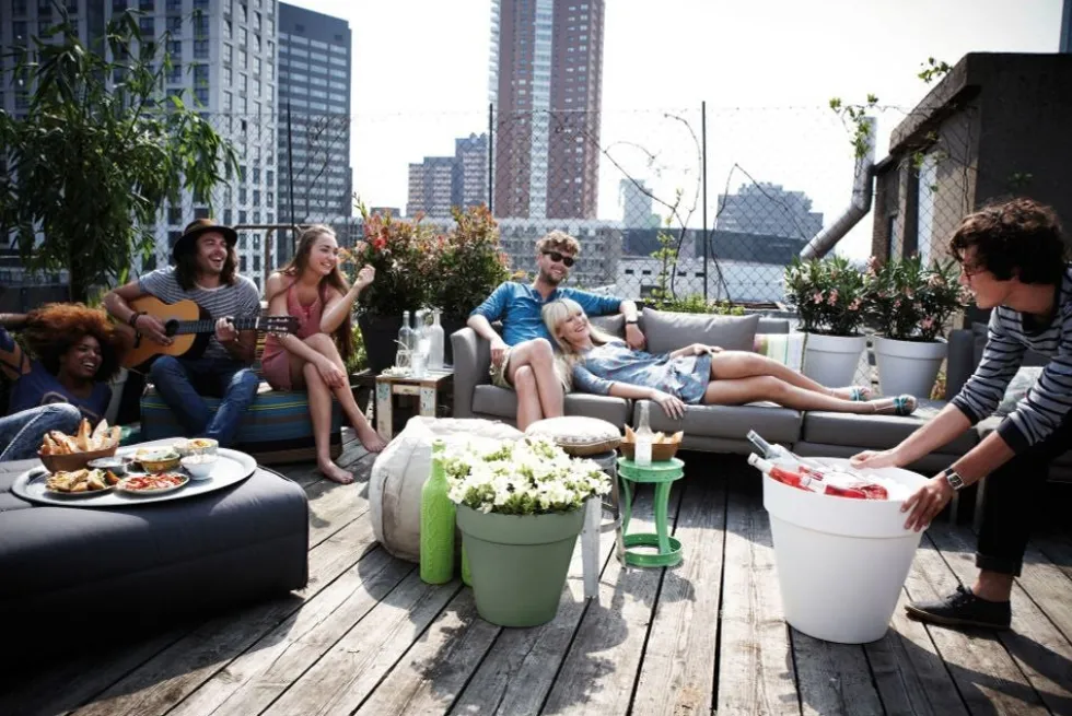 Elho bloempot Loft Urban groen D 24,5 H 22 cm