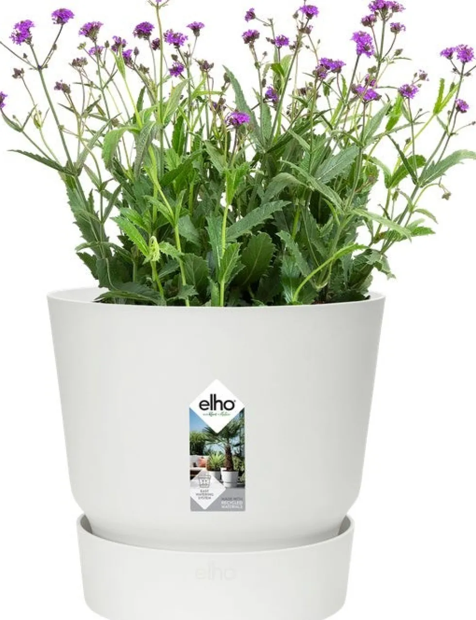 Elho bloempot met waterreservoir Greenville wit D 18,3 H 17,4 cm