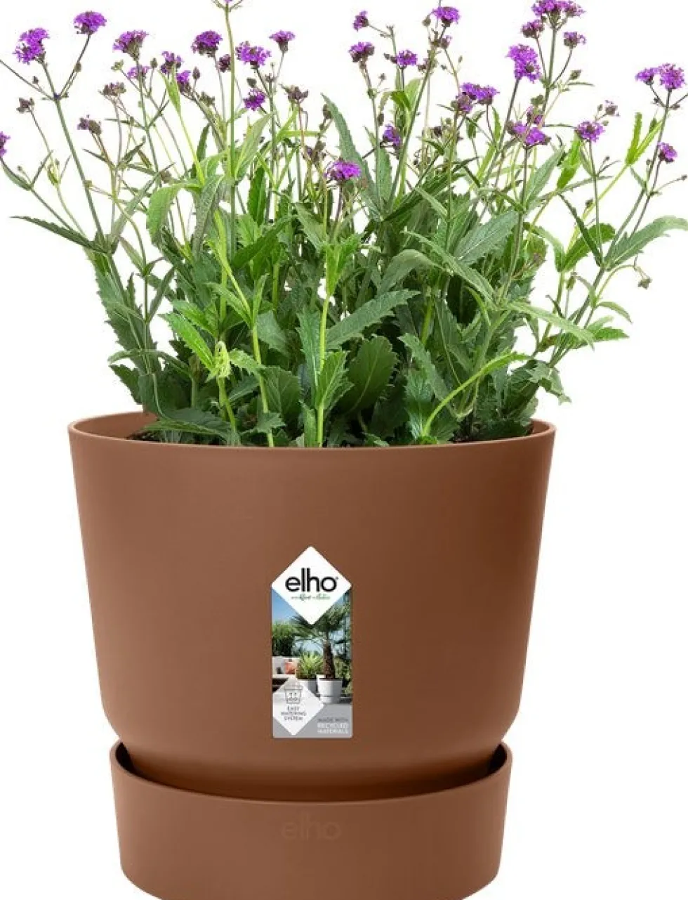 Elho bloempot met waterreservoir Greenville bruin D 16 H 15,3 cm