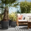 Elho bloempot met waterreservoir Greenville zwart D 24,5 H 23,3 cm