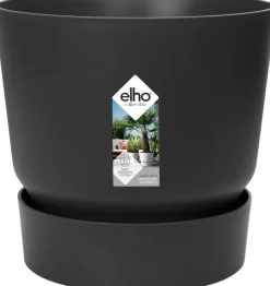 Elho bloempot met waterreservoir Greenville zwart D 19,5 H 18,4 cm