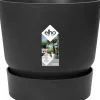 Elho bloempot met waterreservoir Greenville zwart D 47 H 44 cm