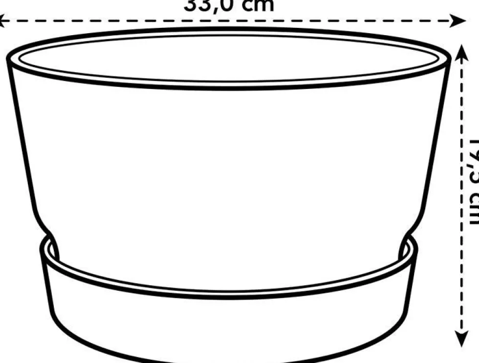Elho bloempot met waterreservoir Greenville zwart D 32,5 H 19,4 cm