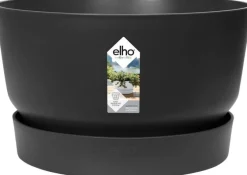 Elho bloempot met waterreservoir Greenville zwart D 32,5 H 19,4 cm