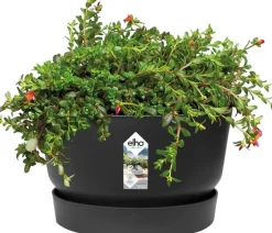 Elho bloempot met waterreservoir Greenville zwart D 32,5 H 19,4 cm