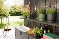 Elho bloempot met waterreservoir Greenville zwart D 18,3 H 17,4 cm