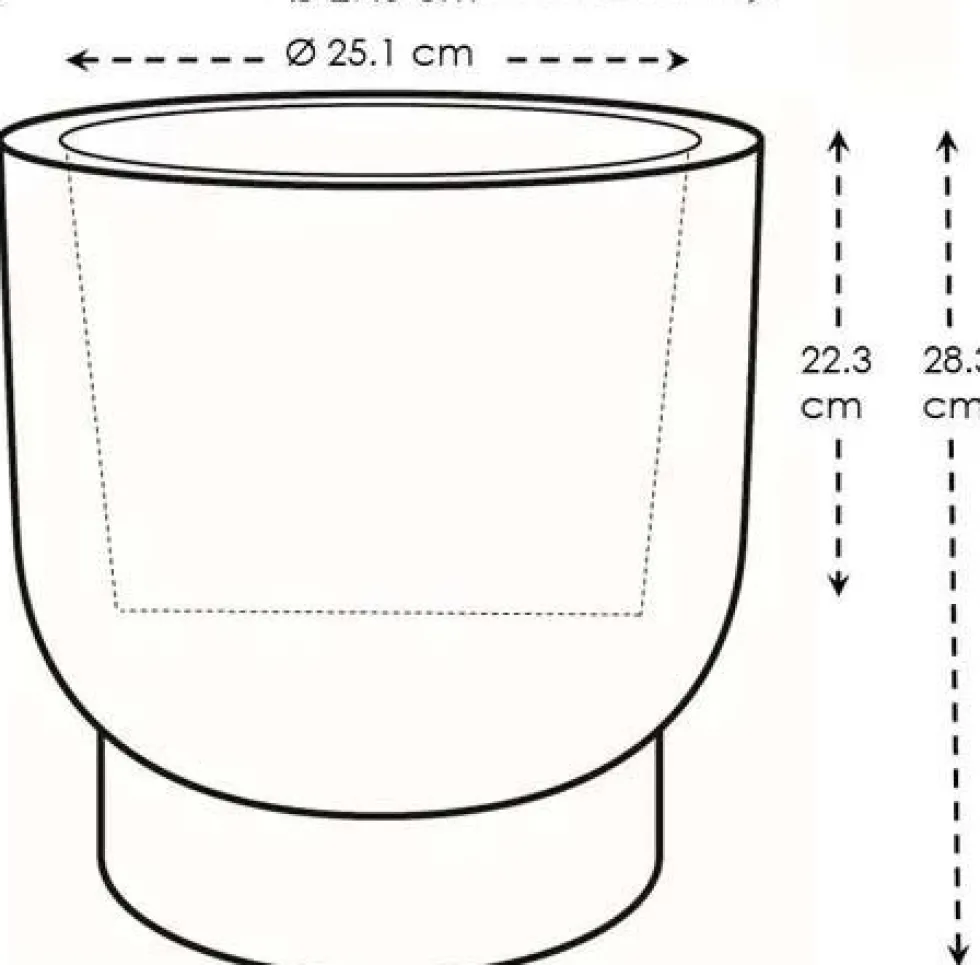 Elho bloempot op voet Amber Grail beige D 30 H 28 cm