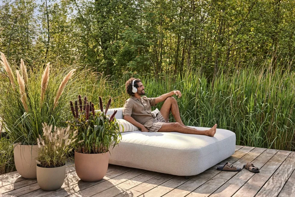 Elho bloempot Sereh beige D 25 H 21 cm