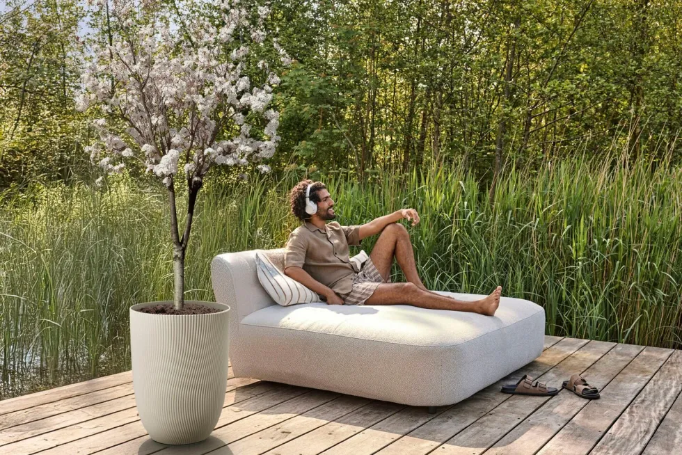 Elho bloempot Sereh beige D 39 H 53,4 cm