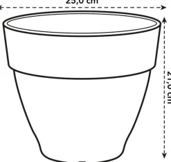 Elho bloempot Vibia Campana grijs D 24,5 H 21 cm