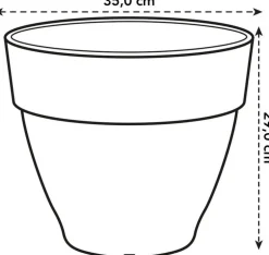 Elho bloempot Vibia Campana grijs D 34,5 H 29,7 cm