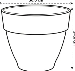 Elho bloempot Vibia Campana grijs D 29,8 H 25,8 cm