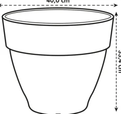Elho bloempot Vibia Campana grijs D 39 H 33,4 cm