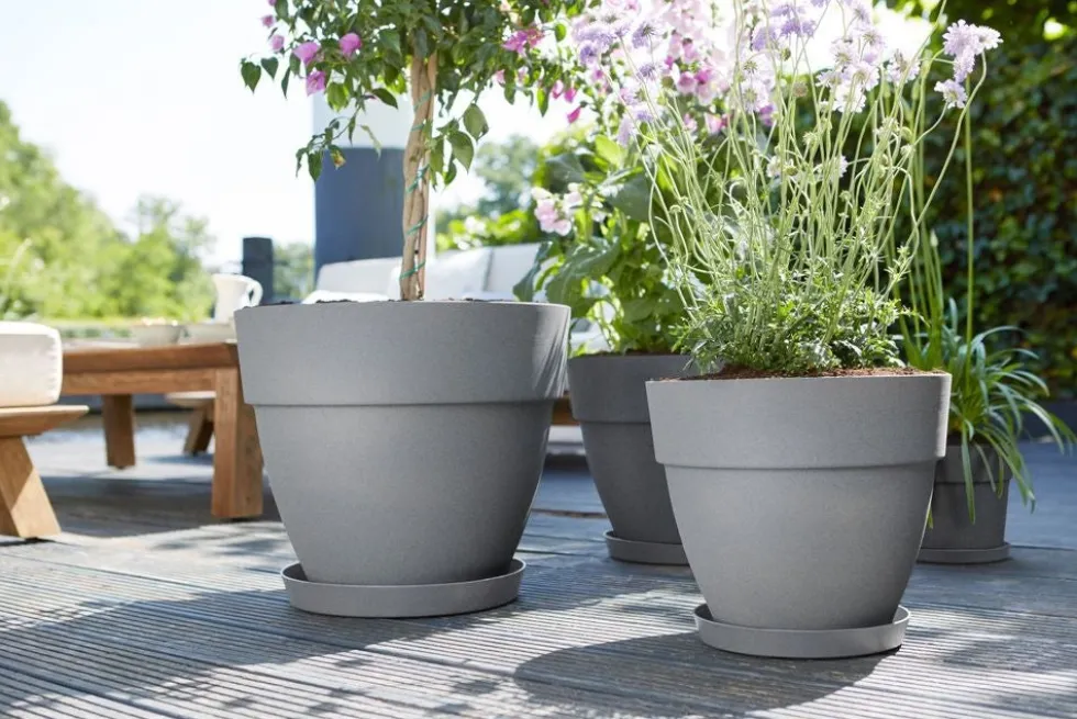 Elho bloempot Vibia Campana grijs D 39 H 33,4 cm