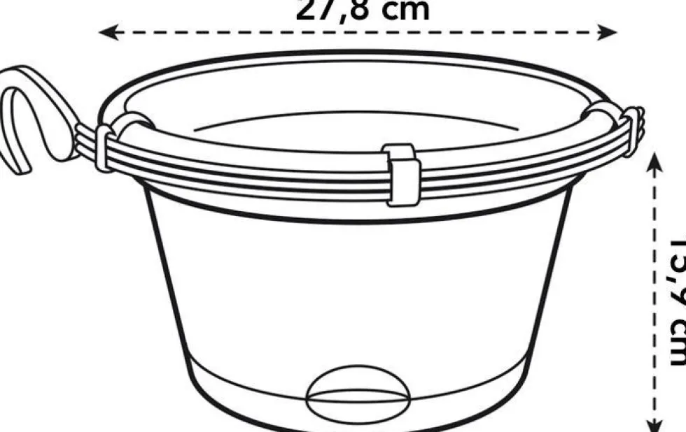Elho hangpot Green Basics zwart D 29 H 16,5 cm