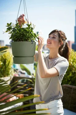 Elho hangpot met waterreservoir Greenville groen D 23,5 H 20,5 cm
