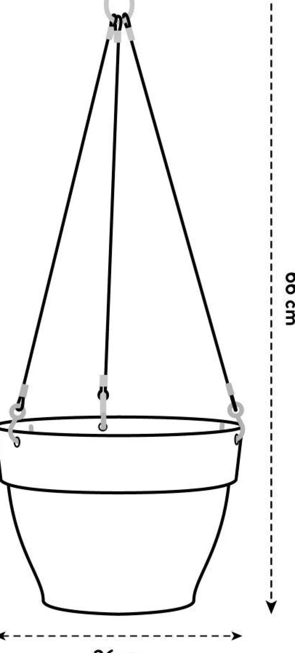 Elho hangpot Vibia Campana grijs D 26 H 18,4 cm