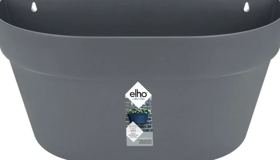 Elho muur bloempot Loft Urban antraciet 39,3 x 19,8 x 18,8 cm