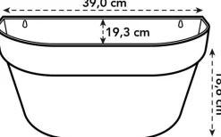 Elho muur bloempot Loft Urban wit 39,3 x 19,8 x 18,8 cm