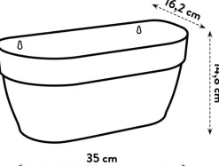 Elho muur plantenbak Vibia Campana groen 35 x 16,2 x 14,8 cm